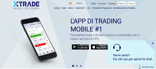 La piattaforma di XTrade è disponibile anche come app mobile