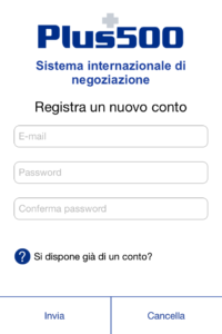 Registrazione di un conto su Plus500