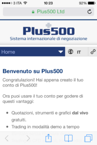 benvenuto su Plus500