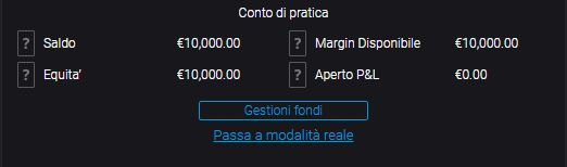 Particolare della piattaforma Web Trader di Markets