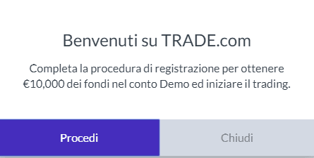 Primo accesso alla piattaforma Trade.com