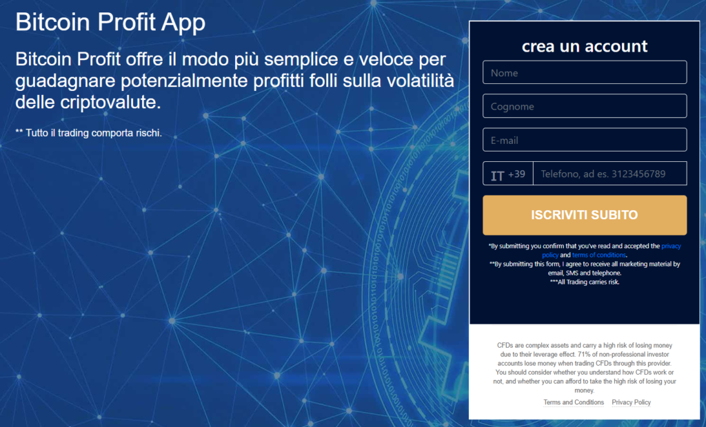 Il nuovo sito ufficiale di Bitcoin Profit