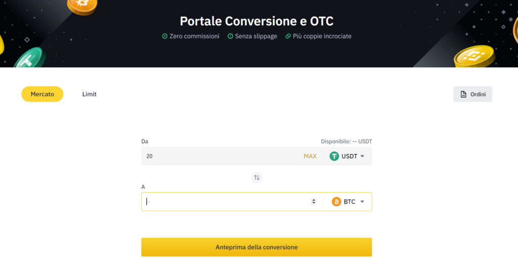 Il convertitore di Binance